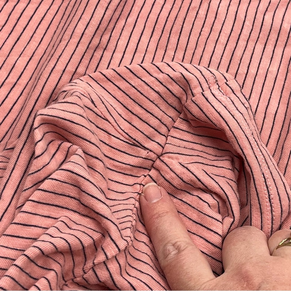 Marine Layer Pink Black Pinstripe‎ Pocket Short Sleeve Shirt Mens XXL *TINY FLAW - Picture 9 of 10